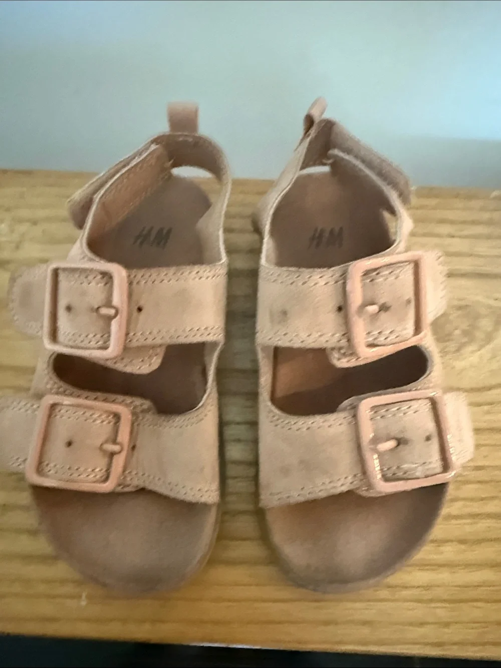 H&M Kids Light Brown Double-Buckle Suede Sandals